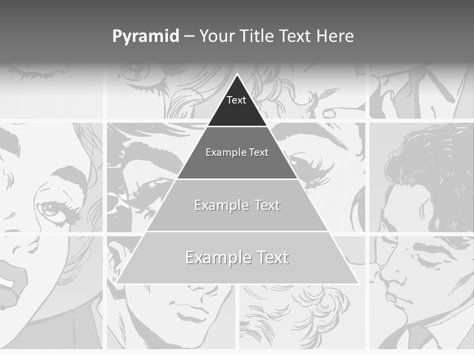 A Series Of Black And White Images Of A Woman's Eyes PowerPoint Template