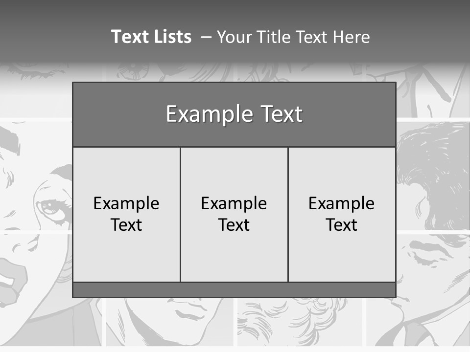 A Series Of Black And White Images Of A Woman's Eyes PowerPoint Template