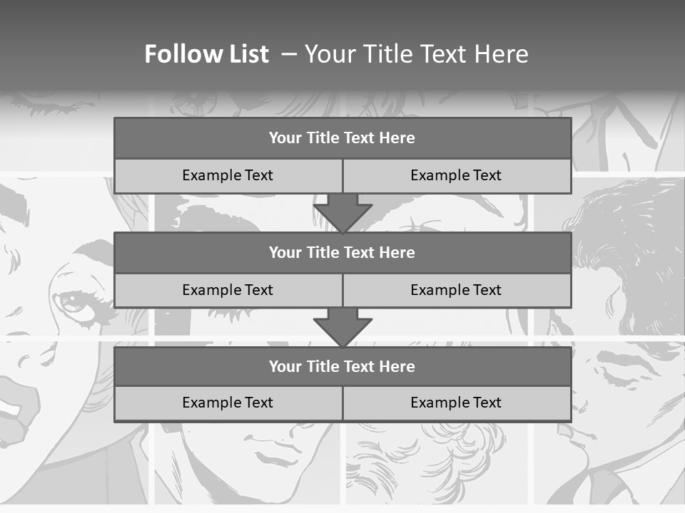 A Series Of Black And White Images Of A Woman's Eyes PowerPoint Template