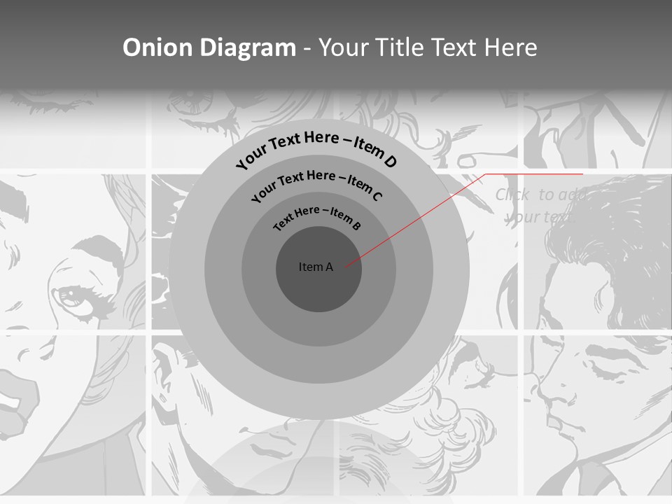 A Series Of Black And White Images Of A Woman's Eyes PowerPoint Template