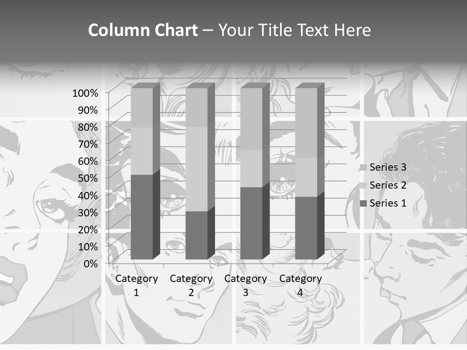 A Series Of Black And White Images Of A Woman's Eyes PowerPoint Template