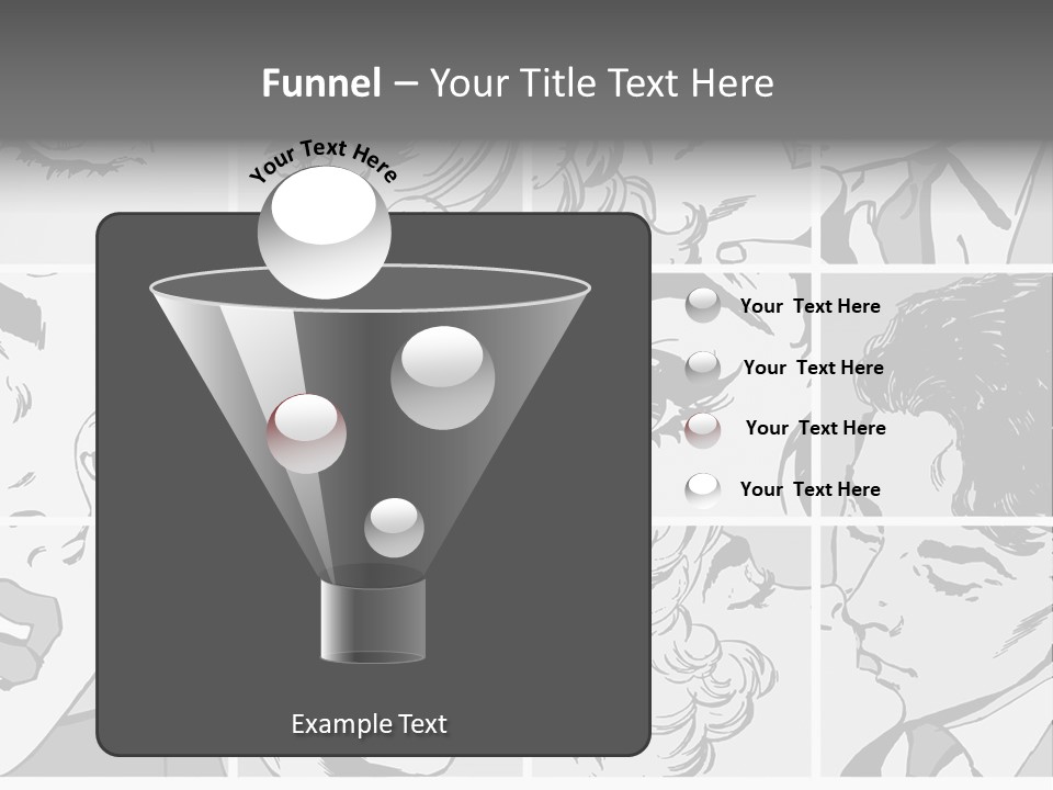 A Series Of Black And White Images Of A Woman's Eyes PowerPoint Template