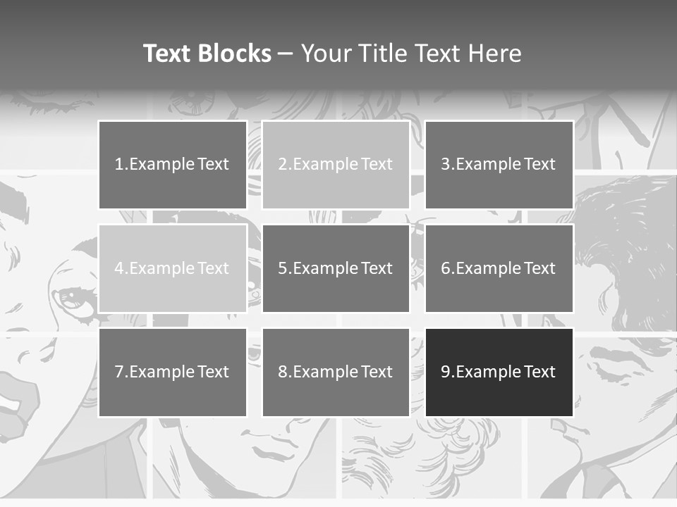 A Series Of Black And White Images Of A Woman's Eyes PowerPoint Template