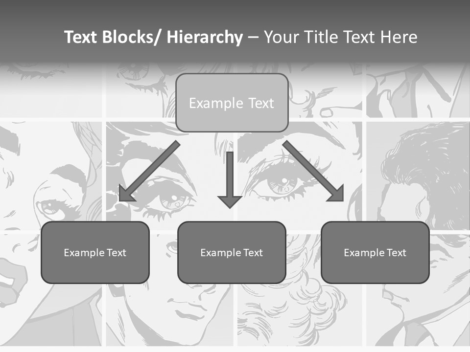 A Series Of Black And White Images Of A Woman's Eyes PowerPoint Template