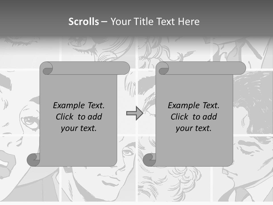A Series Of Black And White Images Of A Woman's Eyes PowerPoint Template