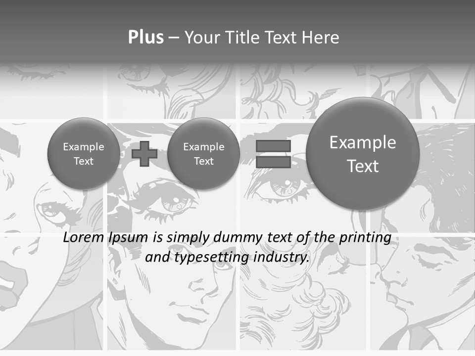 A Series Of Black And White Images Of A Woman's Eyes PowerPoint Template