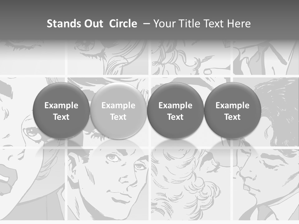 A Series Of Black And White Images Of A Woman's Eyes PowerPoint Template