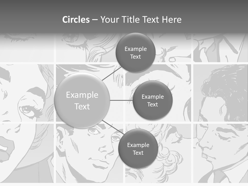 A Series Of Black And White Images Of A Woman's Eyes PowerPoint Template
