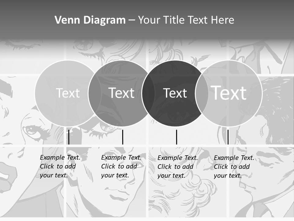 A Series Of Black And White Images Of A Woman's Eyes PowerPoint Template