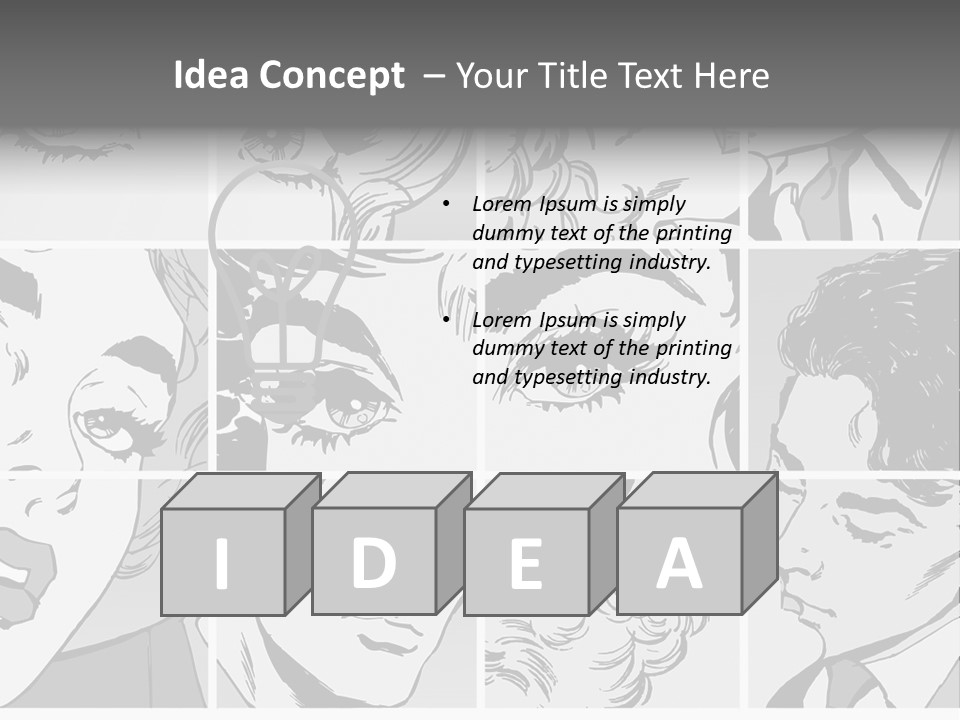 A Series Of Black And White Images Of A Woman's Eyes PowerPoint Template