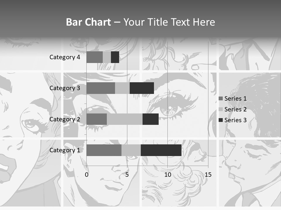 A Series Of Black And White Images Of A Woman's Eyes PowerPoint Template