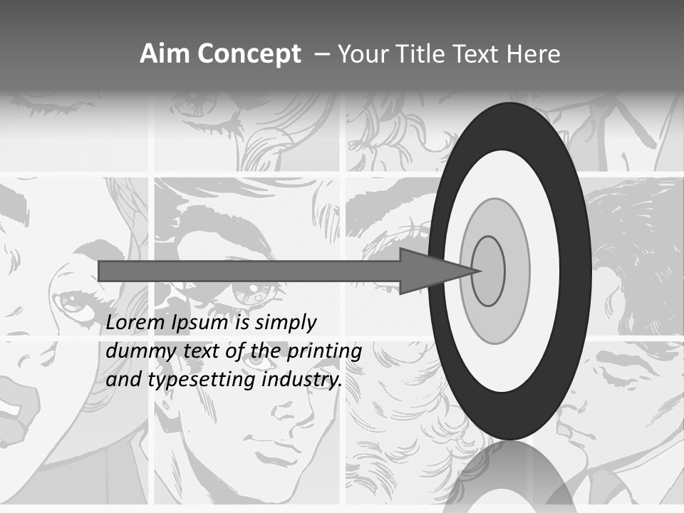 A Series Of Black And White Images Of A Woman's Eyes PowerPoint Template