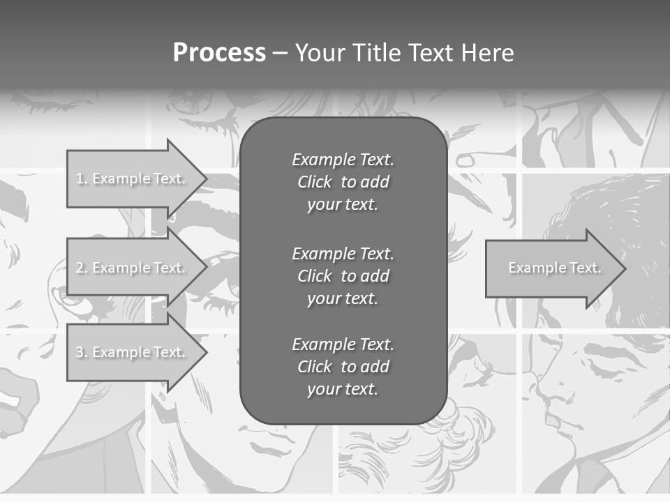 A Series Of Black And White Images Of A Woman's Eyes PowerPoint Template