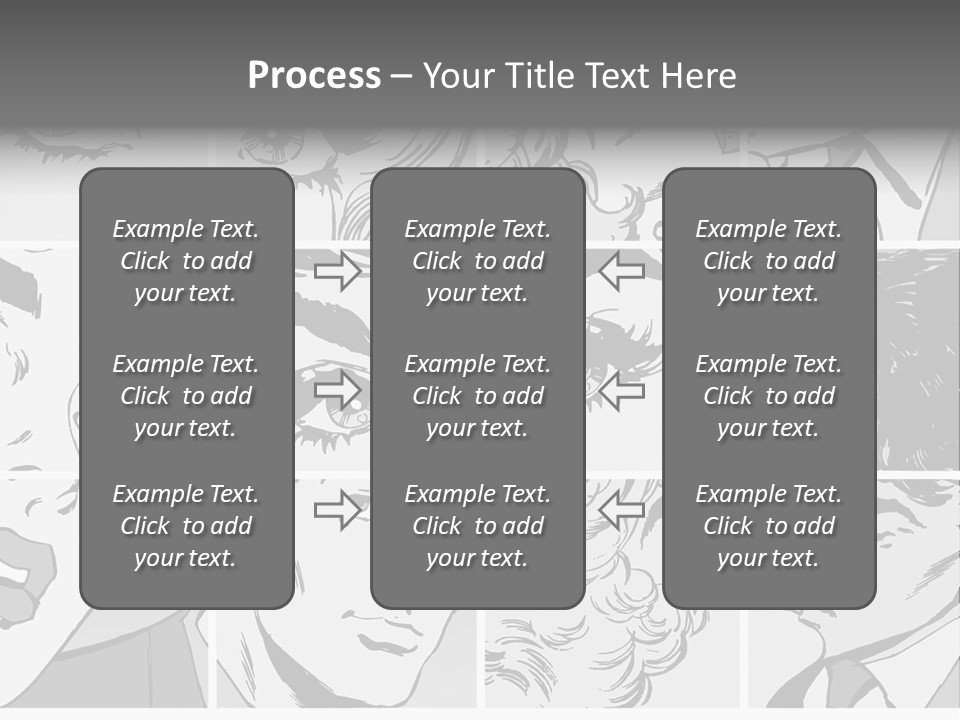 A Series Of Black And White Images Of A Woman's Eyes PowerPoint Template