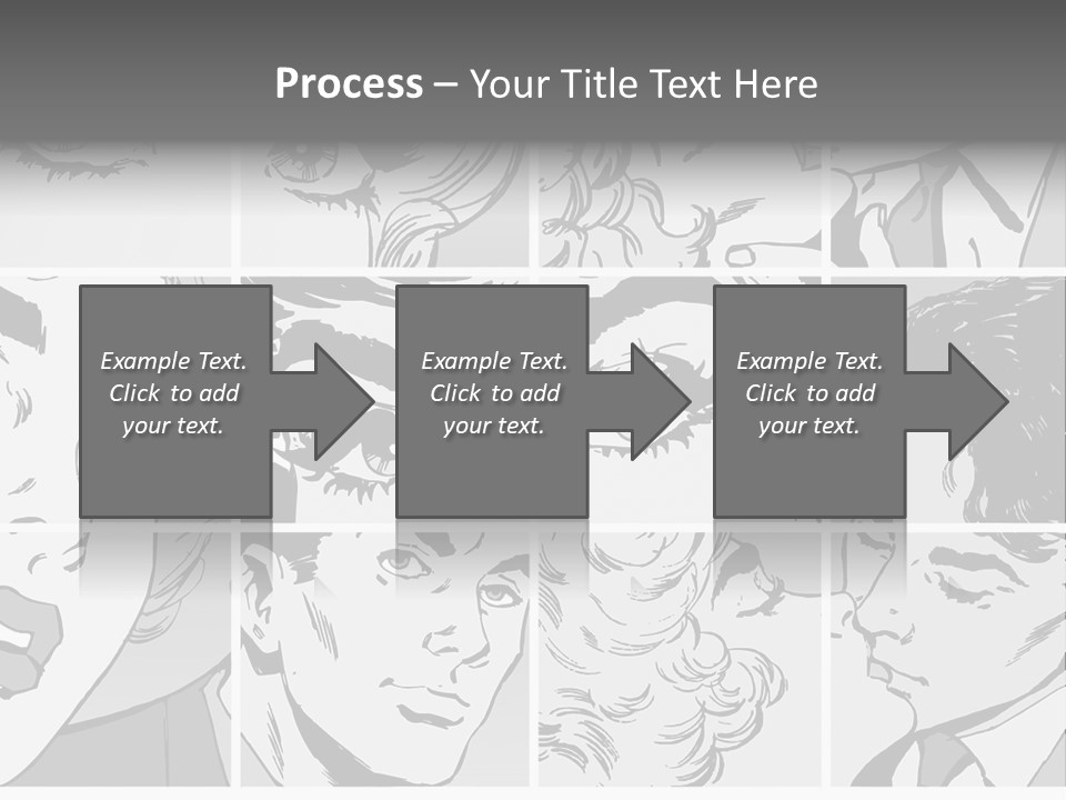 A Series Of Black And White Images Of A Woman's Eyes PowerPoint Template