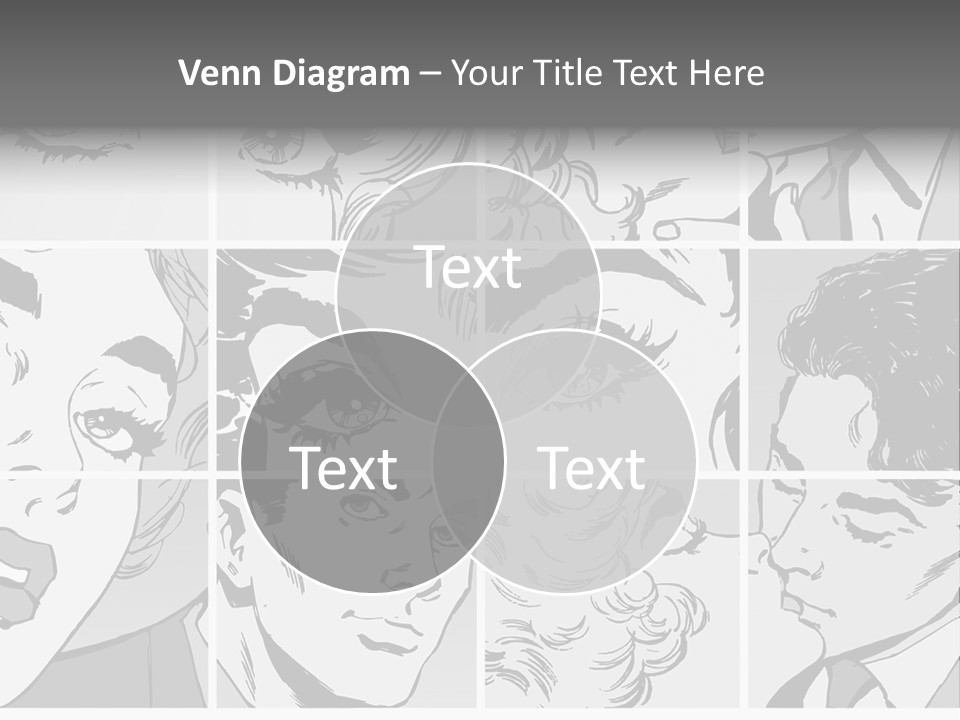 A Series Of Black And White Images Of A Woman's Eyes PowerPoint Template
