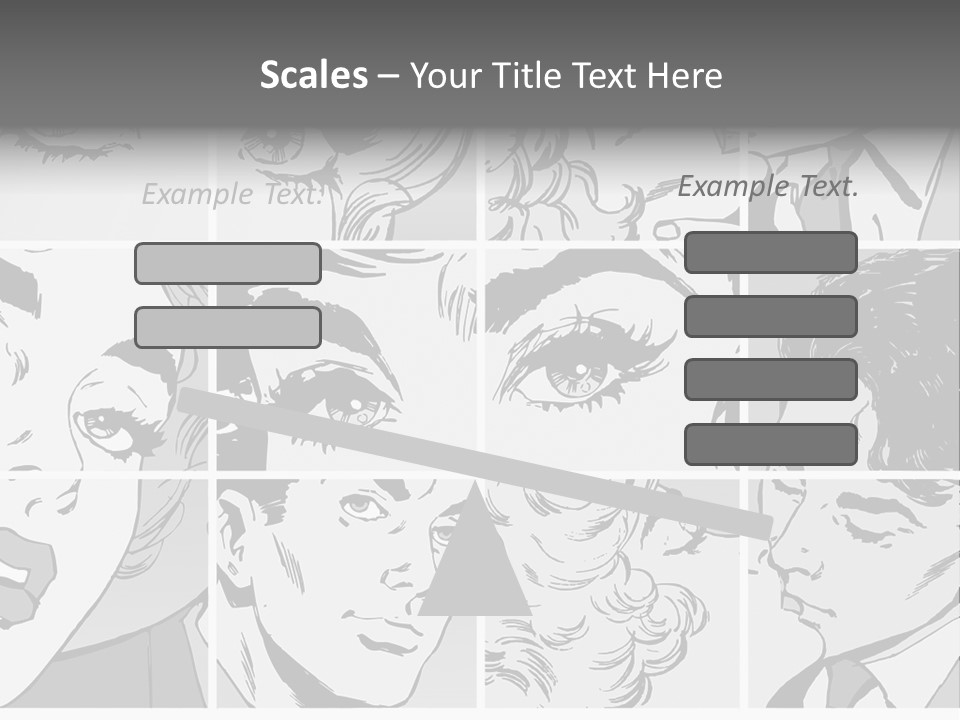 A Series Of Black And White Images Of A Woman's Eyes PowerPoint Template