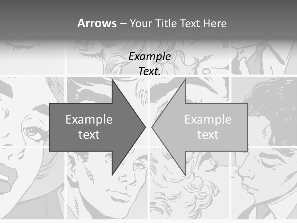 A Series Of Black And White Images Of A Woman's Eyes PowerPoint Template