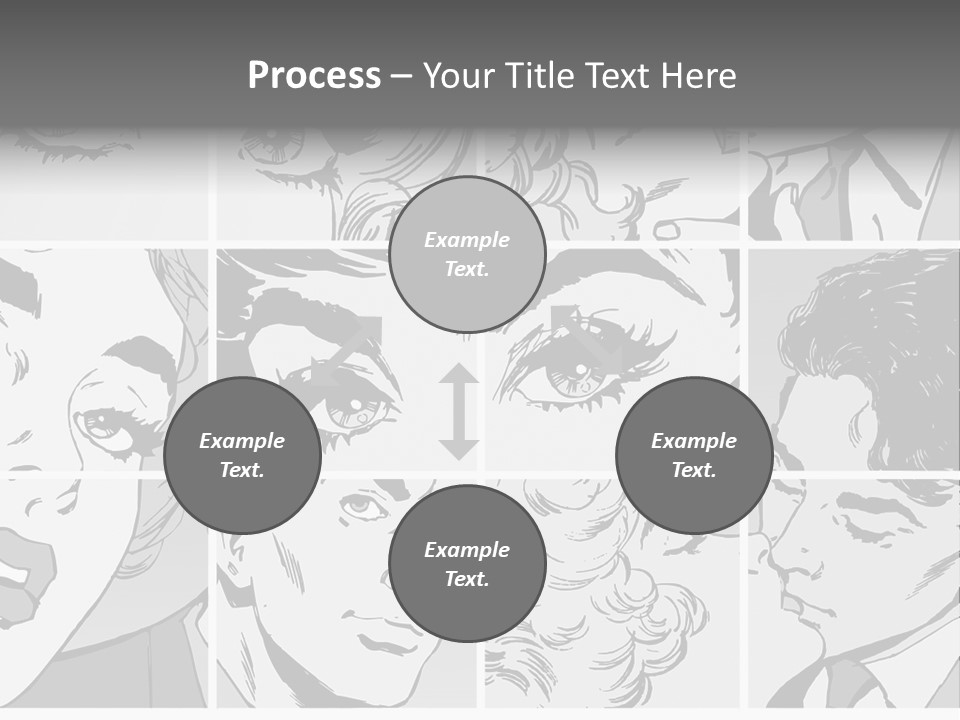 A Series Of Black And White Images Of A Woman's Eyes PowerPoint Template