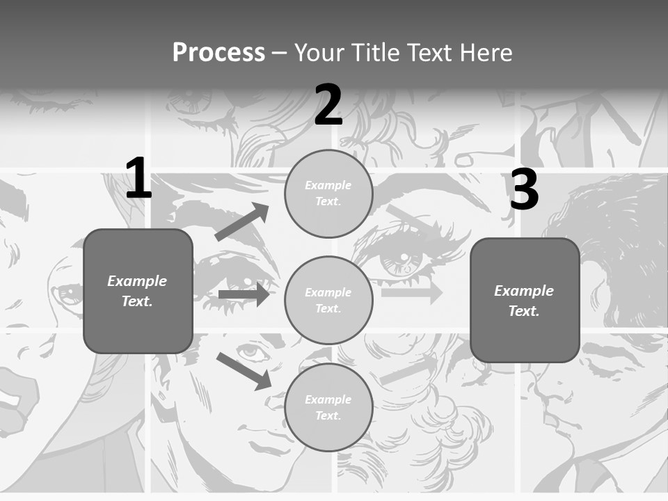 A Series Of Black And White Images Of A Woman's Eyes PowerPoint Template