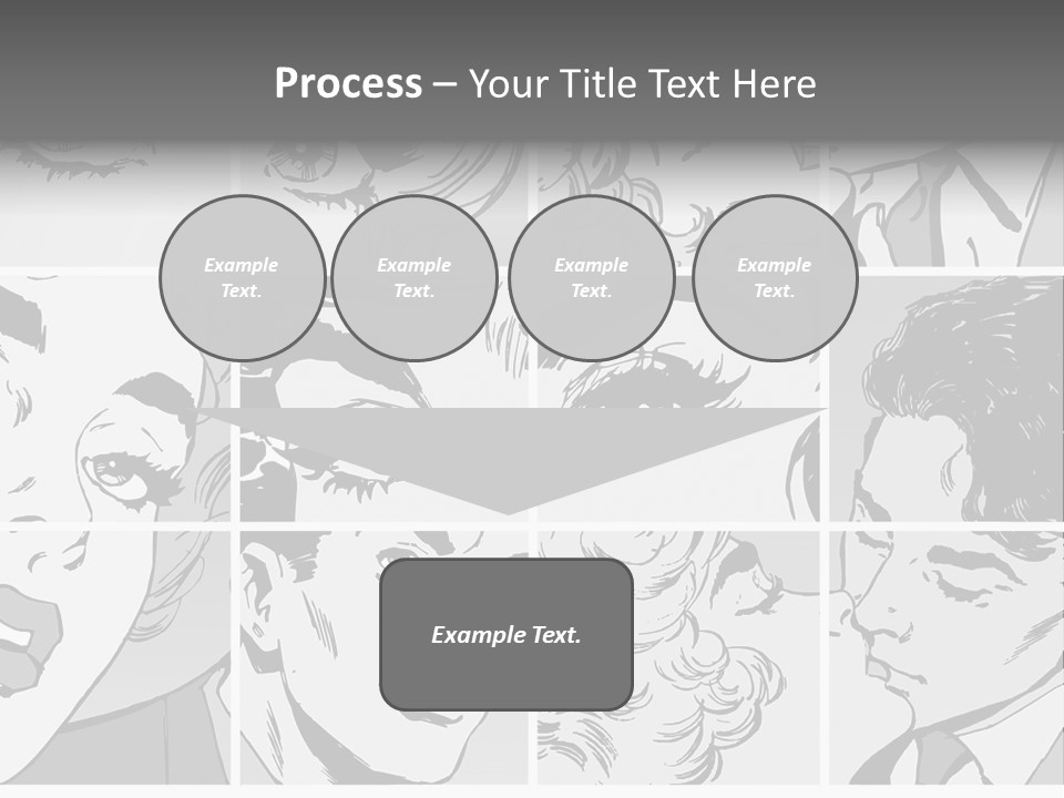 A Series Of Black And White Images Of A Woman's Eyes PowerPoint Template