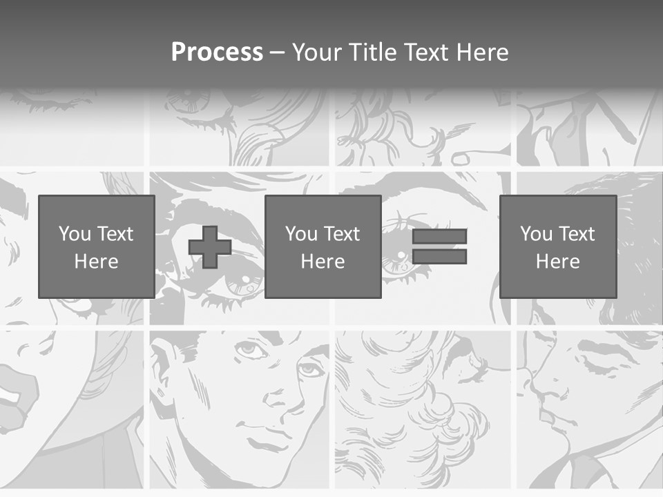 A Series Of Black And White Images Of A Woman's Eyes PowerPoint Template