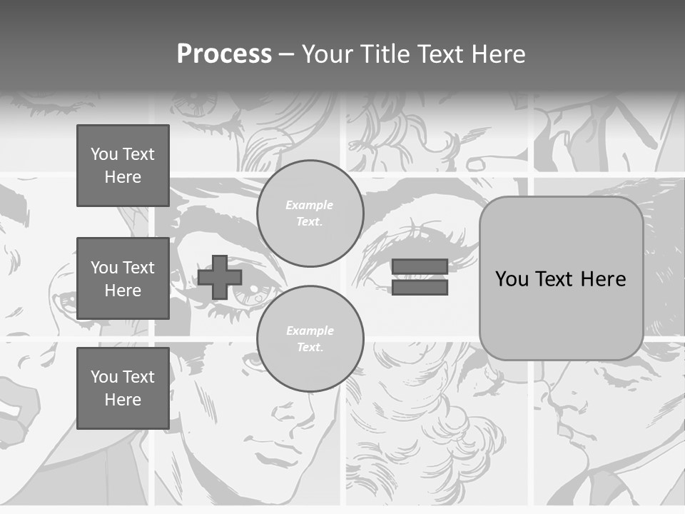 A Series Of Black And White Images Of A Woman's Eyes PowerPoint Template