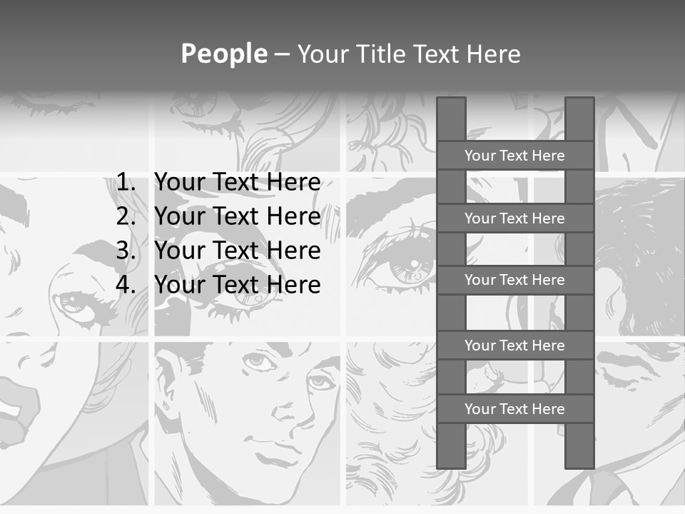 A Series Of Black And White Images Of A Woman's Eyes PowerPoint Template