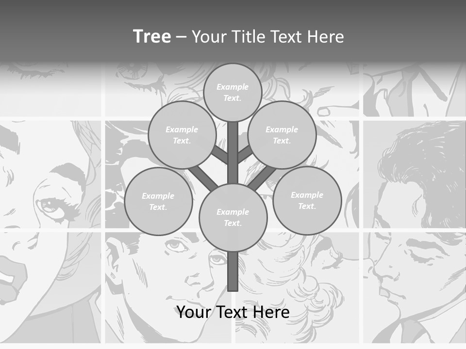 A Series Of Black And White Images Of A Woman's Eyes PowerPoint Template