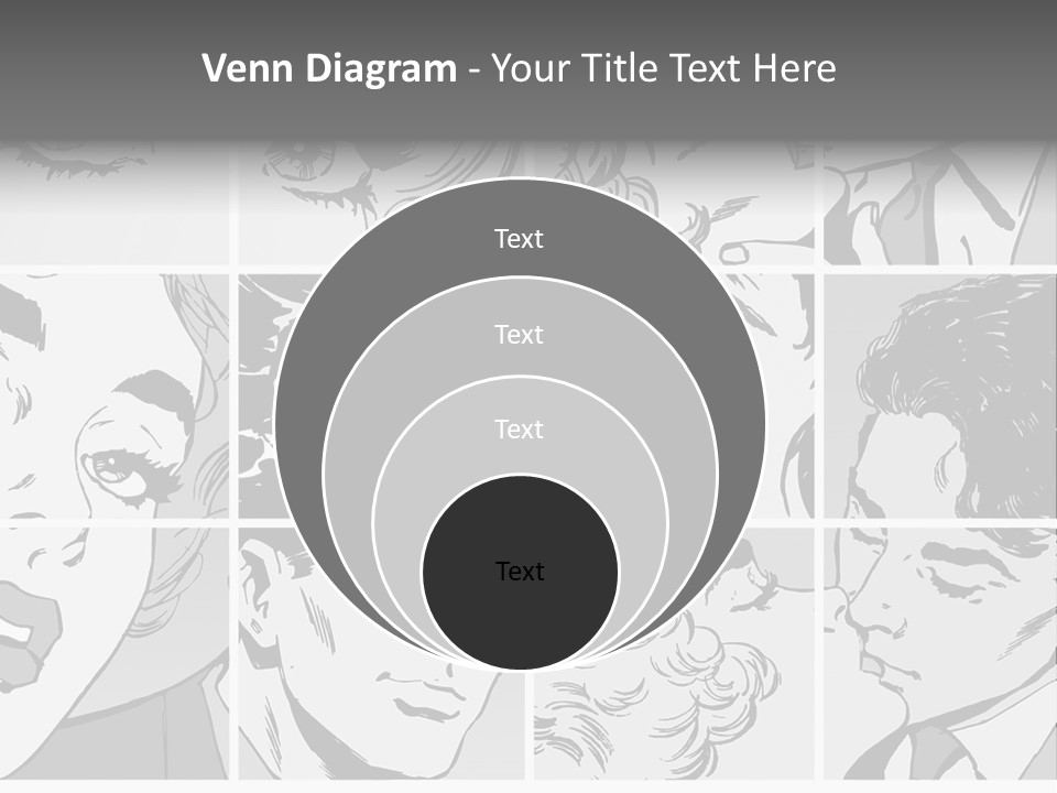 A Series Of Black And White Images Of A Woman's Eyes PowerPoint Template