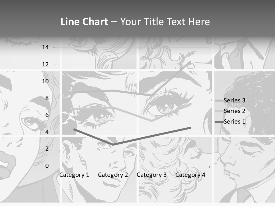 A Series Of Black And White Images Of A Woman's Eyes PowerPoint Template