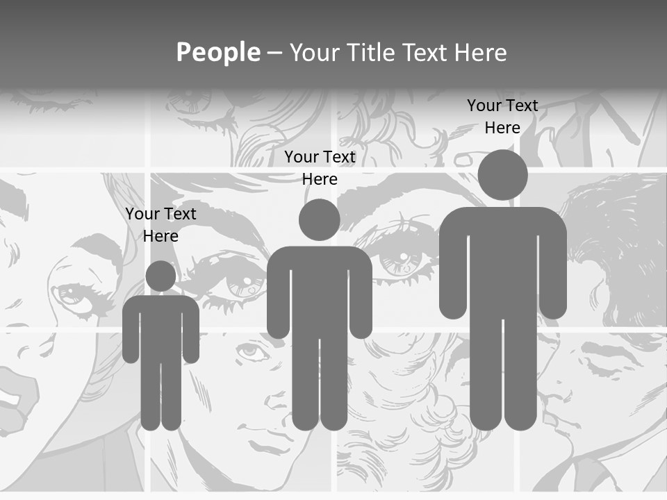 A Series Of Black And White Images Of A Woman's Eyes PowerPoint Template