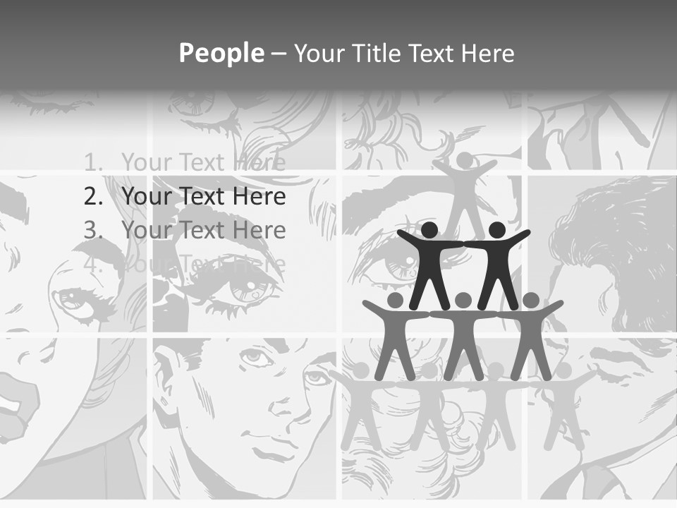 A Series Of Black And White Images Of A Woman's Eyes PowerPoint Template