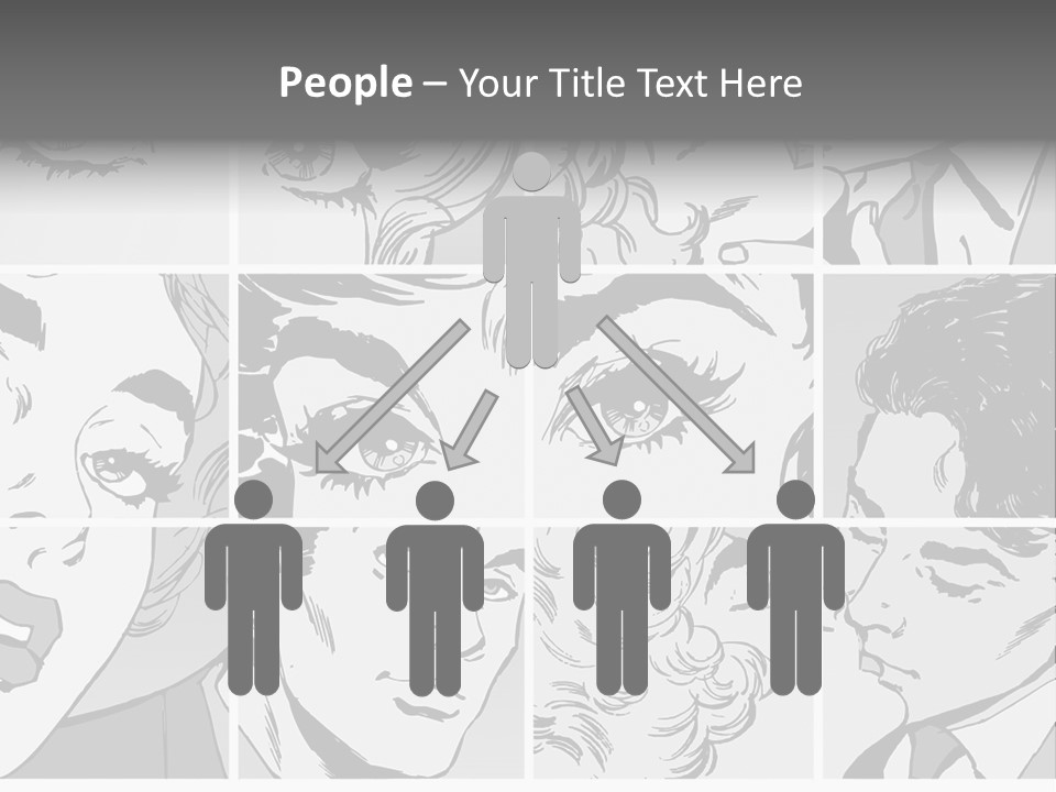 A Series Of Black And White Images Of A Woman's Eyes PowerPoint Template