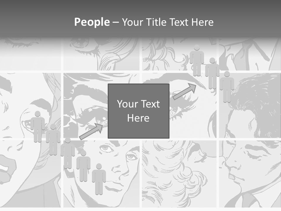 A Series Of Black And White Images Of A Woman's Eyes PowerPoint Template