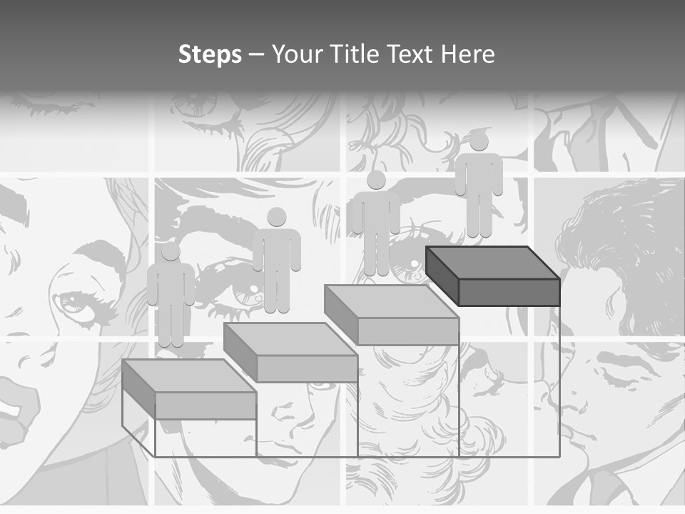 A Series Of Black And White Images Of A Woman's Eyes PowerPoint Template