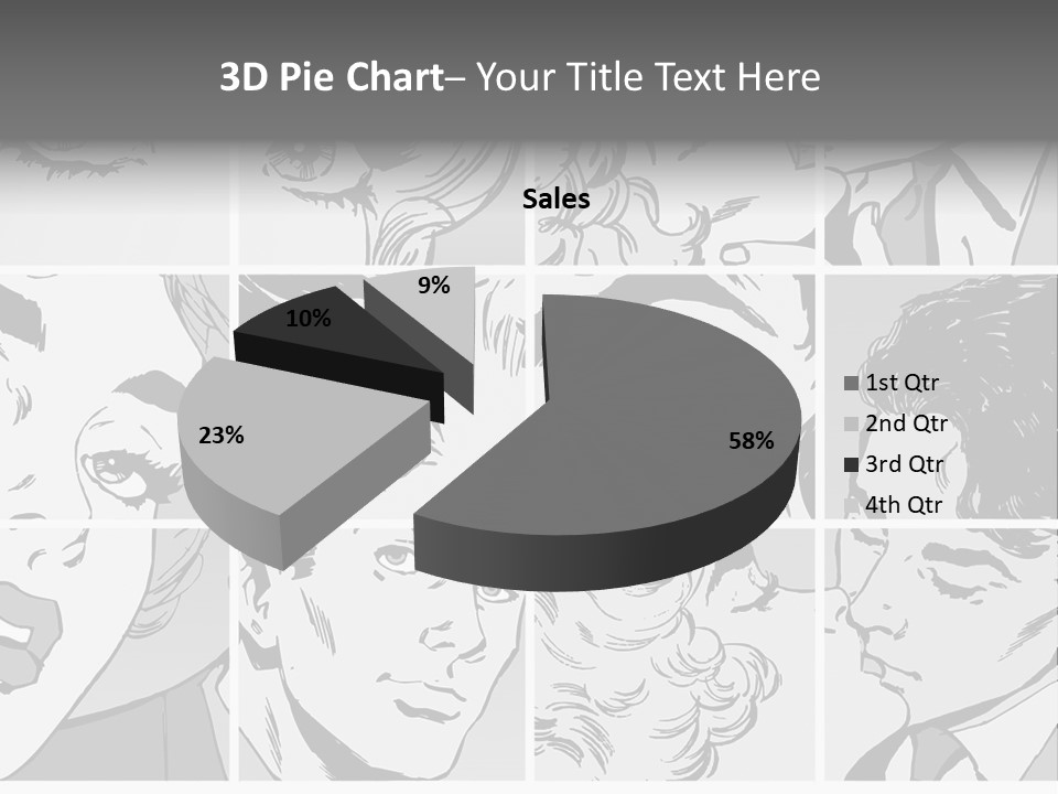 A Series Of Black And White Images Of A Woman's Eyes PowerPoint Template