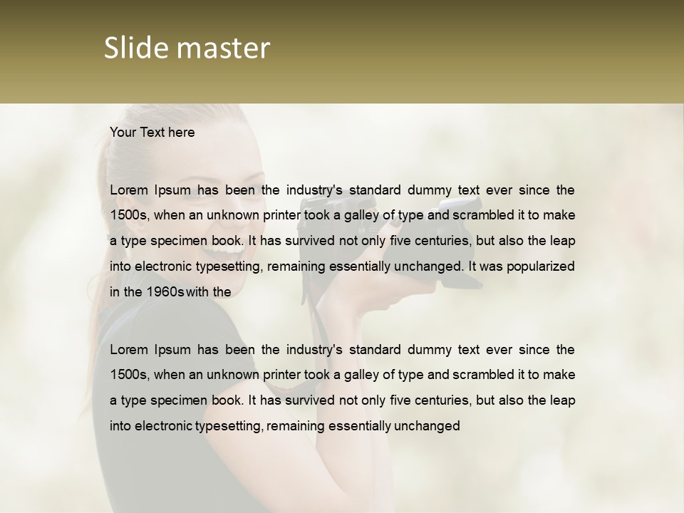 A Woman Taking A Picture With A Camera PowerPoint Template