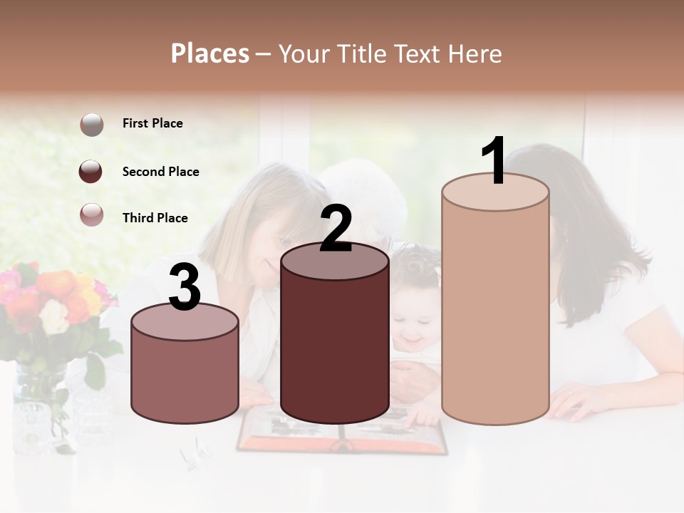 A Group Of People Sitting Around A Table With A Baby PowerPoint Template