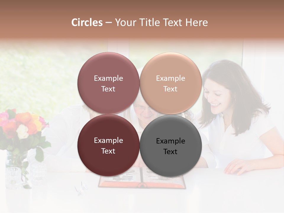 A Group Of People Sitting Around A Table With A Baby PowerPoint Template