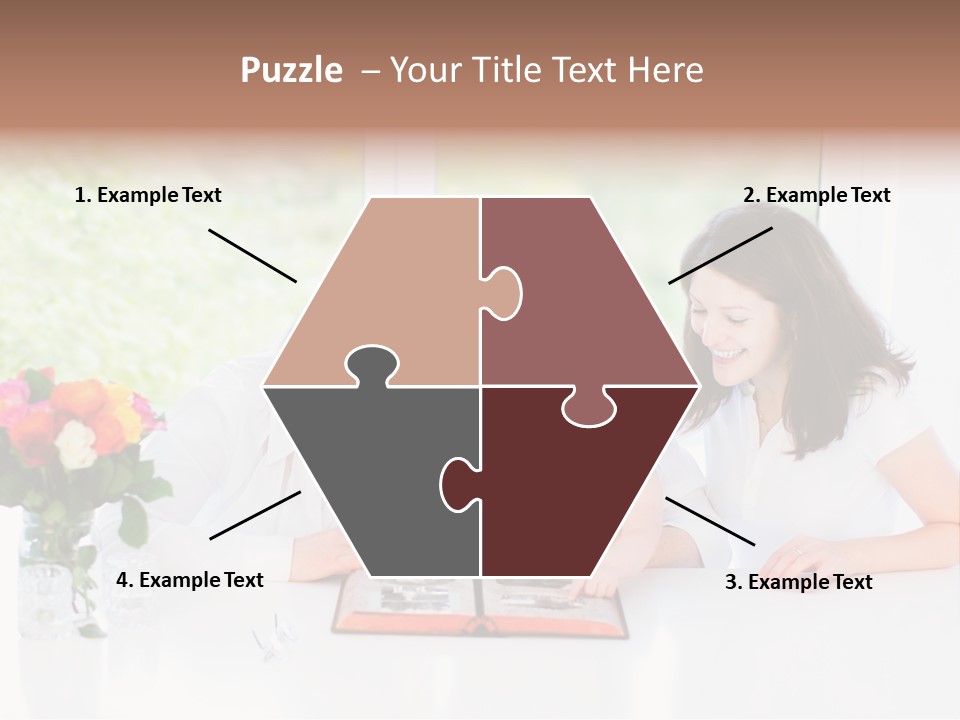 A Group Of People Sitting Around A Table With A Baby PowerPoint Template