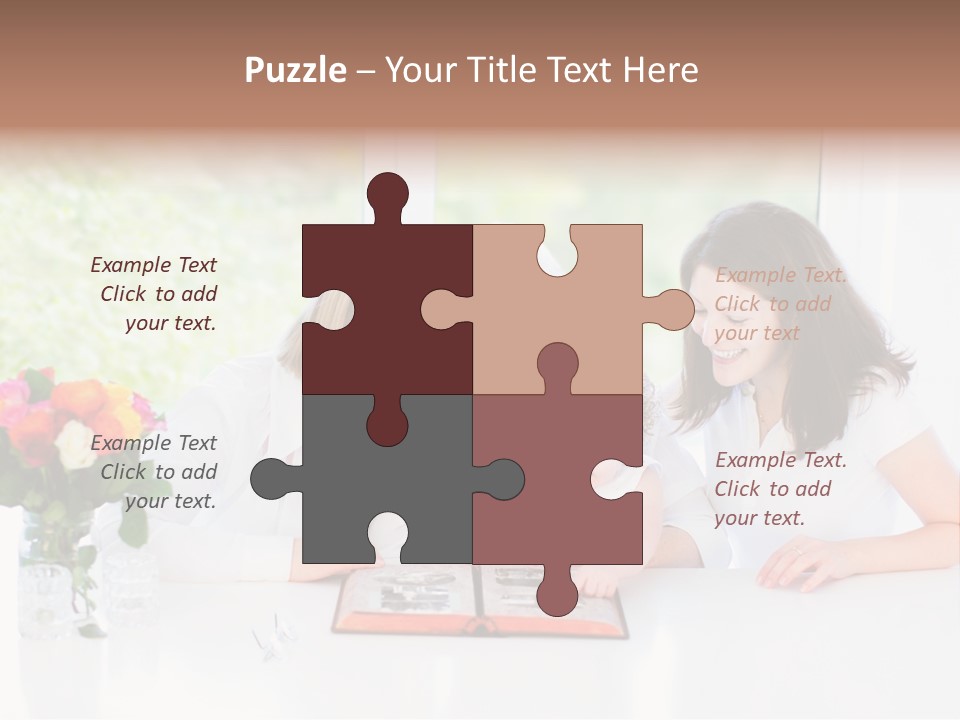 A Group Of People Sitting Around A Table With A Baby PowerPoint Template