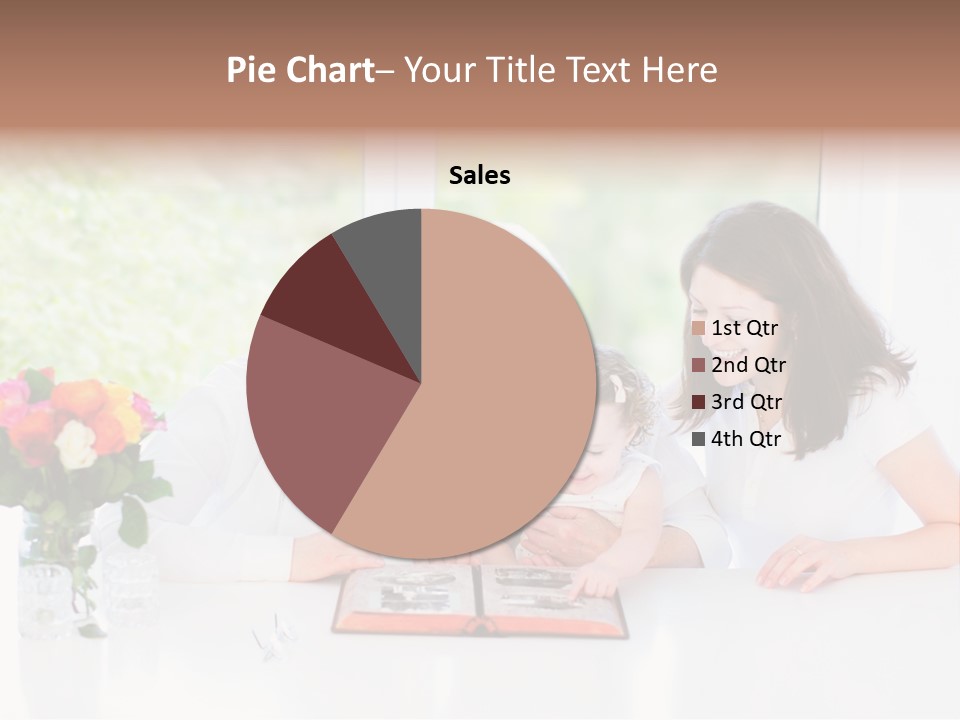 A Group Of People Sitting Around A Table With A Baby PowerPoint Template