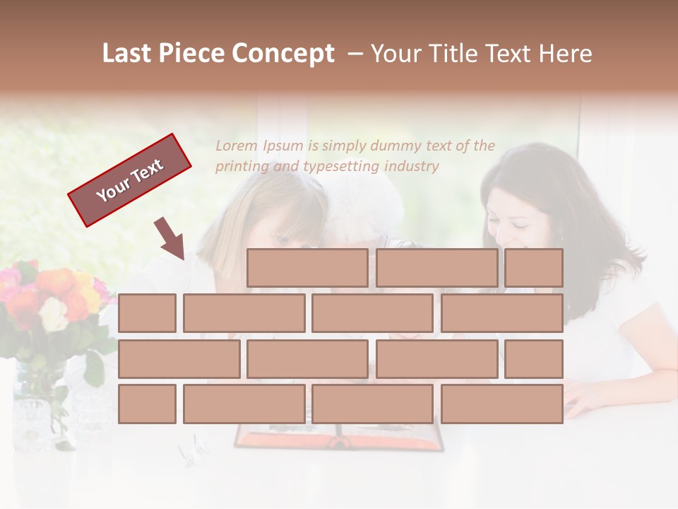 A Group Of People Sitting Around A Table With A Baby PowerPoint Template