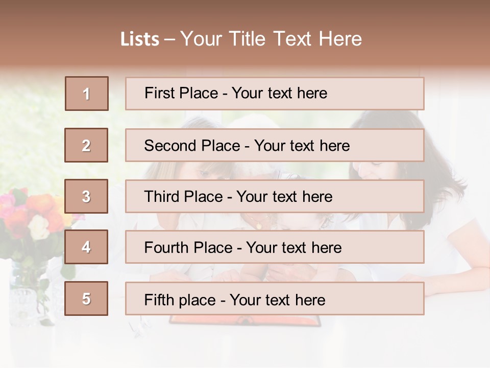 A Group Of People Sitting Around A Table With A Baby PowerPoint Template