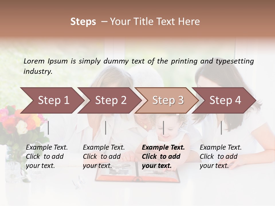 A Group Of People Sitting Around A Table With A Baby PowerPoint Template