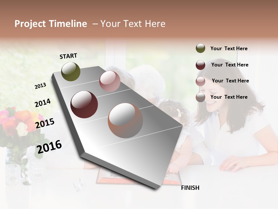 A Group Of People Sitting Around A Table With A Baby PowerPoint Template