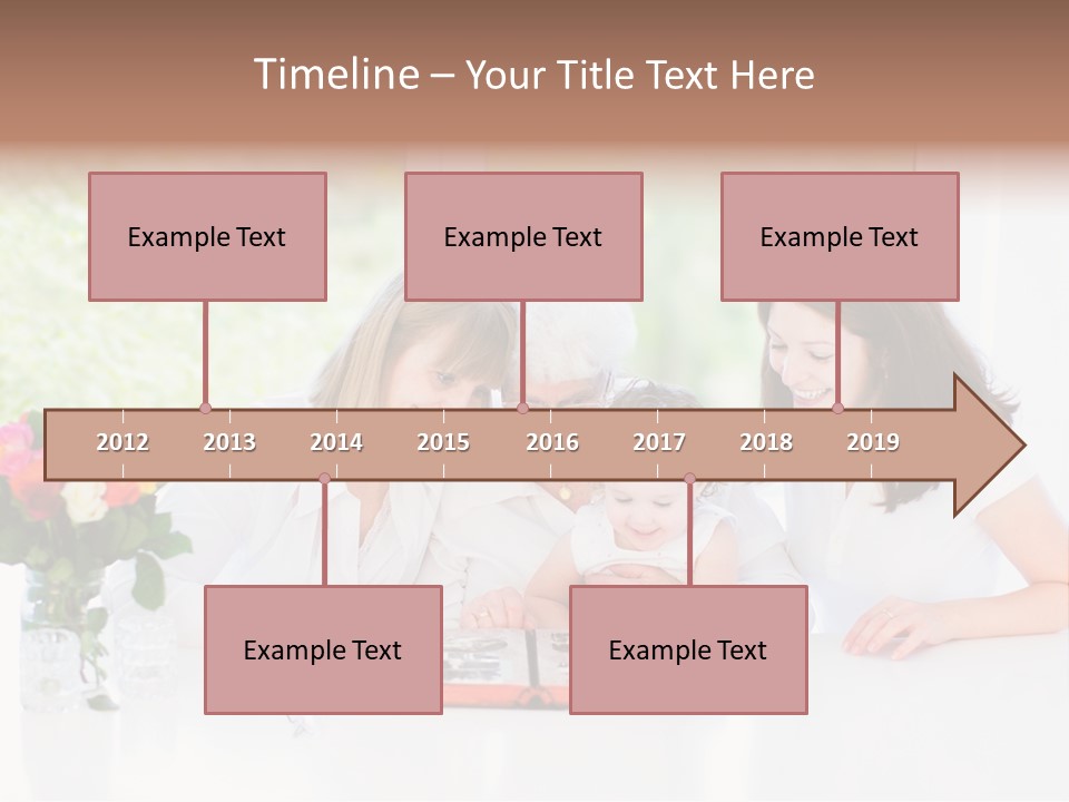 A Group Of People Sitting Around A Table With A Baby PowerPoint Template