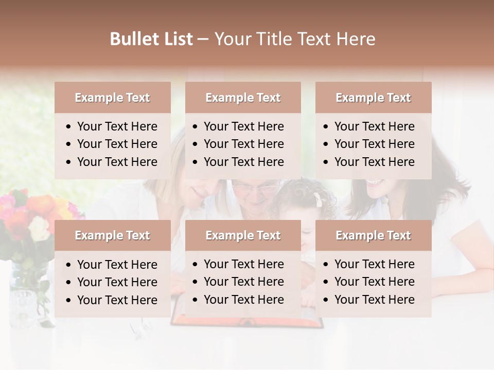 A Group Of People Sitting Around A Table With A Baby PowerPoint Template