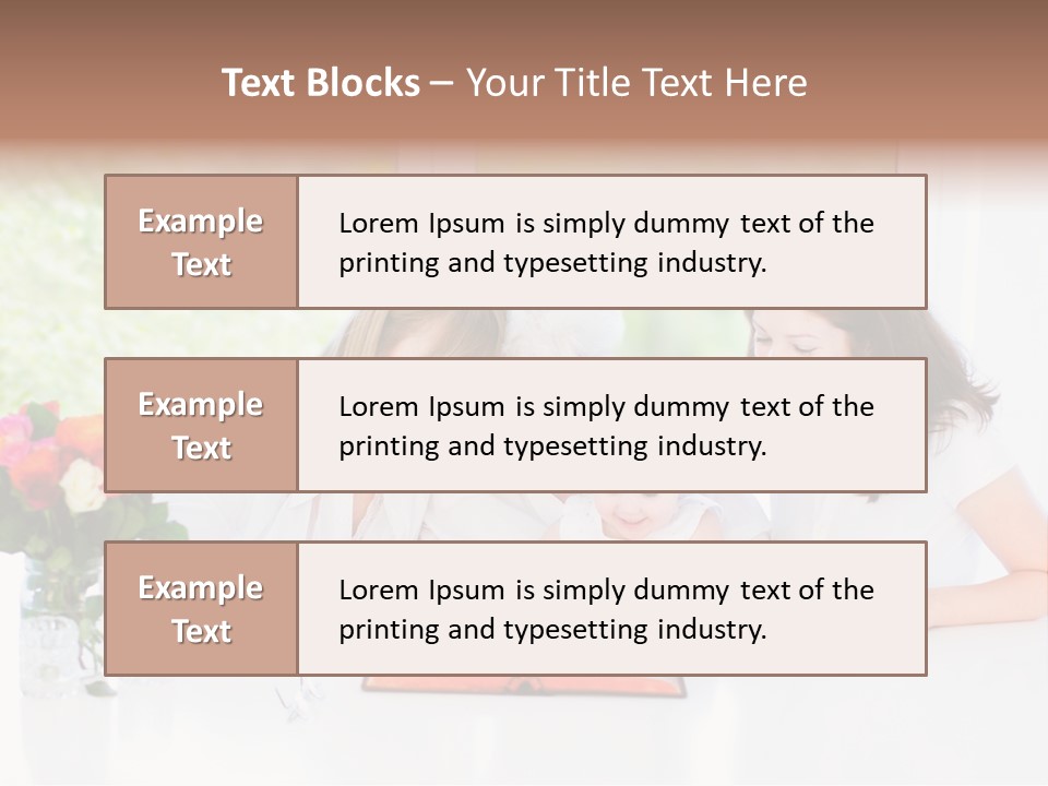 A Group Of People Sitting Around A Table With A Baby PowerPoint Template